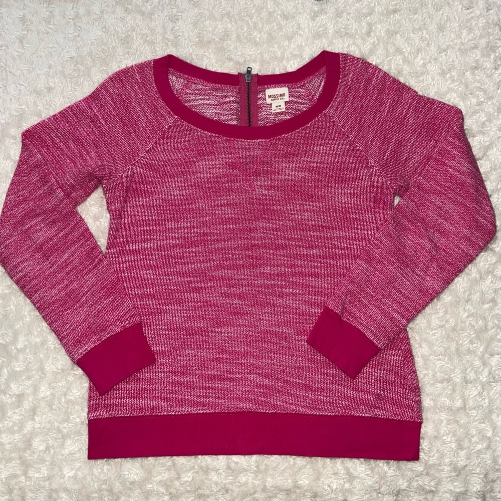 Mossimo Hot Pink Long Sleeve Pullover Top Medium M